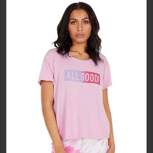 SUNDRY Pink All Good t shirt size 1 small 4-6